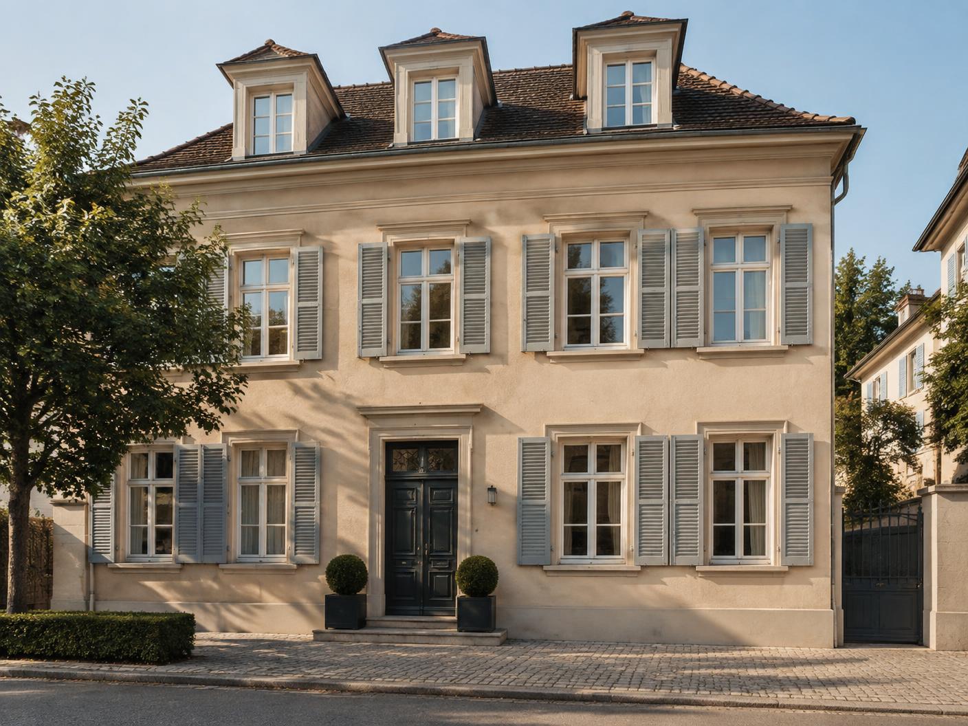 Stadthaus mit heller Putzfassade